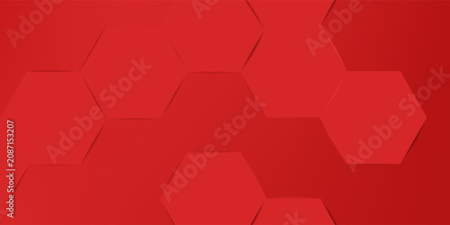 Bild auf Leinwand Abstract modern red homeycomb background