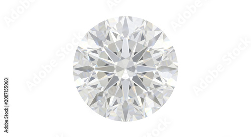 Bild auf Leinwand Stunning round diamond with brilliant cut and sparkling facets