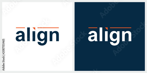 Cuadro en lienzo word mark align logo design, align typography logo vector