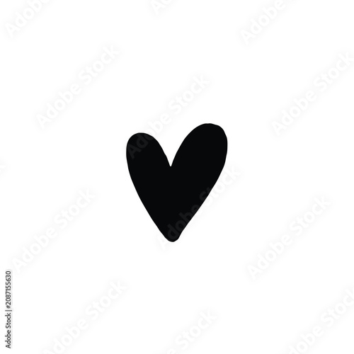 Foto Heart Shape Silhouette On White Background Simple Black Icon