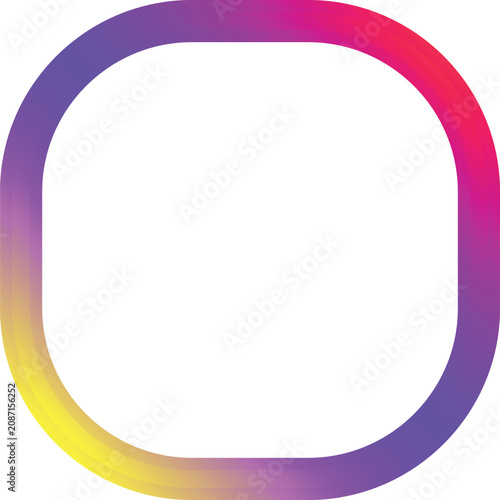 Colorful vibrant gradient squircle frame vector border