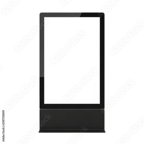 Empty black vertical digital billboard frame