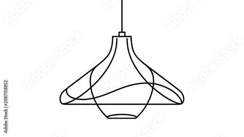 Modern pendant light on white background.