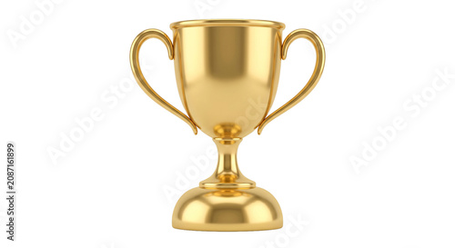 фотографія Shiny golden trophy cup symbolizing achievement and victory on a clean white bac