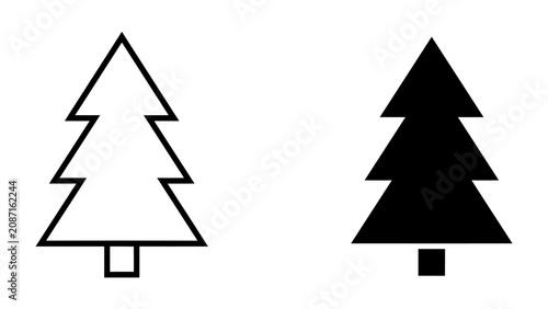 Photography Two Trees: A simple illustration depicting two stylized trees, one outlined and one filled in, representing versatility and design elements