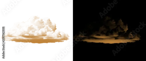 Panel kuchenny z motywem Dust cloud explosion with brown sand particles, realistic desert smoke plume on white and black background, cinematic dirt blast effect for compositing