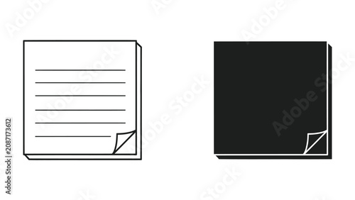 Konstfotografi Two Sticky Notes: A lined sticky note and a blank sticky note are placed side-by-side, representing notes and reminders