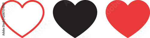 Heart shapes vector illustration set with kindness