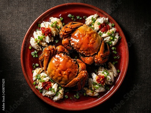 Steamed crabs with garlic and chili sauce