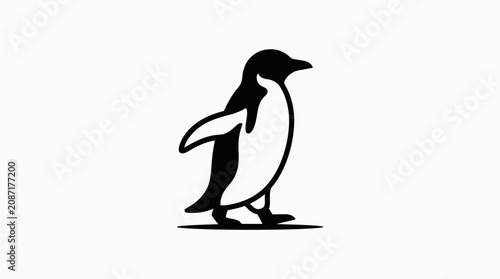 Konstfotografi A penguin standing on land with one flipper raised sideways