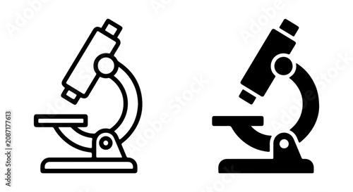 Photos Microscope Icons, Scientific Research Tools, Laboratory Equipment, Medical Analy