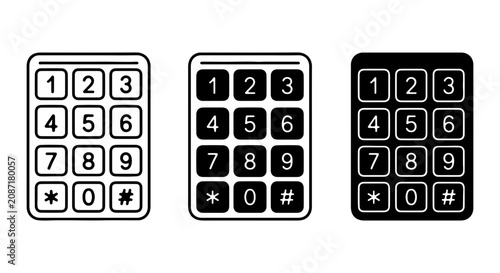 Φωτογραφία Numeric Keypad Icons, Phone Dial Pad Vector Set, Digital Input Interface Element