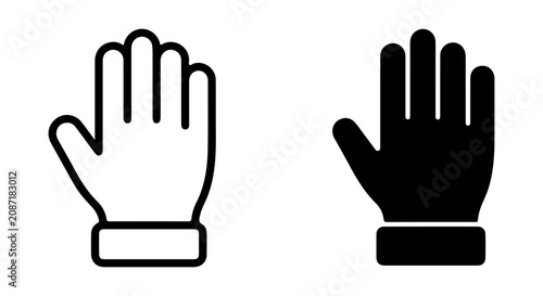 Fotografía Stop Hand Icon Vector, Outline and Solid Silhouette, Warning Sign Symbol