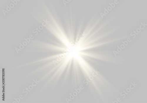 Φωτογραφία Sun flare with sparkling rays