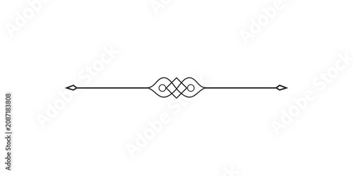 Elegant vintage decorative horizontal divider with ornate filigree elements isolated on transparent background