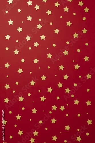 Gold Stars on Red Background Create a Simple Design Suitable for Many Occasio...