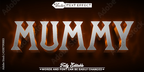 Konstfotografi Ancient Mummy Tomb Horror Typography Vector Fully Editable Smart Object Text Ef