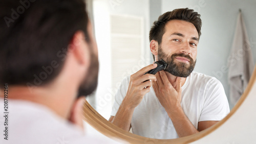 Morning beard grooming routine at home