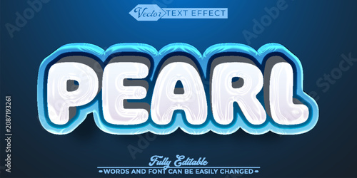 Foto Luminous Pearl Ocean Treasure Typography Vector Fully Editable Smart Object Tex