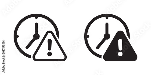 Cuadro en lienzo Expired time warning icon set