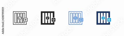 Картината върху платно Set of prison cell icon collection in multiple style