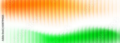 Fotografía Indian Flag Tricolor Abstract Background with Vertical Pleated 3D Stripes Design