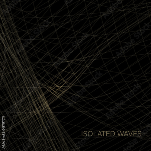 An isolated wavy, mesh pattern with glitter on a black background.