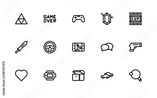 Bild auf Leinwand Playing games icon set