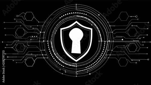 Secure Keyhole Shield Technology Background