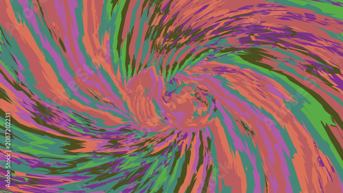 фотографія Intense whirlpool pattern with jagged textures in shades of coral green and violet creating mesmerizing rotational motion and complex depth effect
