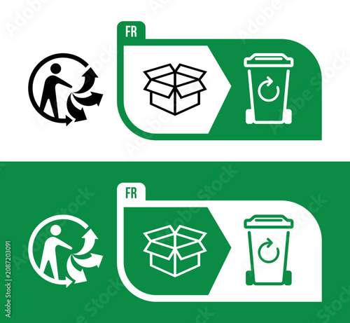 Foto Triman Logo for the recycling of box in France Vector
