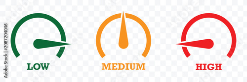 Collection of Speedometers icons. gauge icons speed meter dial indicators dashboard instruments and tachometer vector set. eps 10