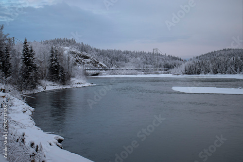 Tanana River on a snowy day in Alaska