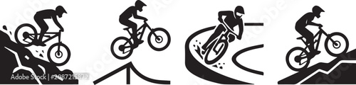 Foto Mountain_bikers_icon_set_horizonta