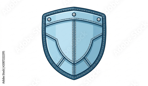 Fotografija WinterFrost Armor durable thermal fabric shield icon vector in frost blue and me