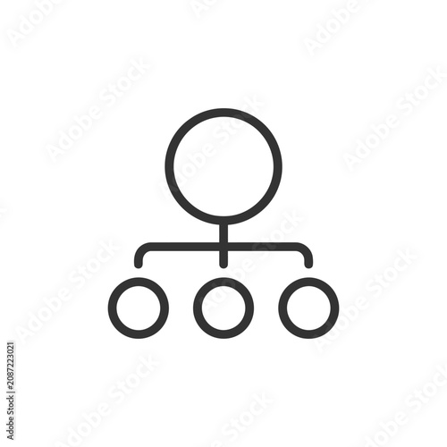 Foto Organizational hierarchy chart icon with simple black outline design style