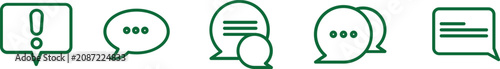 Photos Set of five speech bubble icons with dots