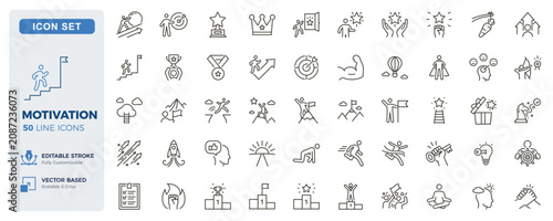 Fotografie Motivation, success and personal achievement icons
