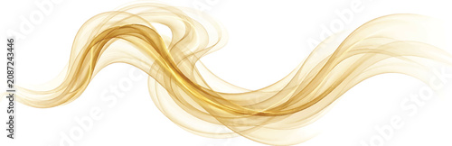 Golden flowing wave of smoke or light during a celebration with ample copy space for design