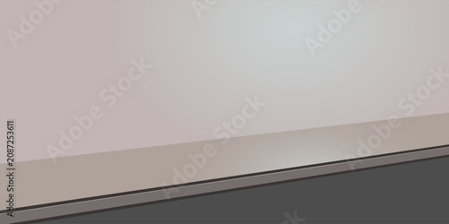 Tableau sur toile Silver steel countertop, empty shelf