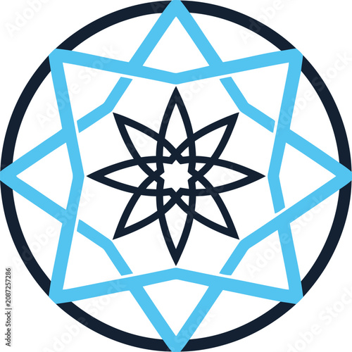 Abstract geometric star pattern in a circle