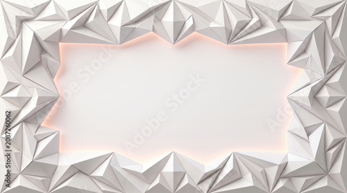 White Abstract Geometric Frame Background with Soft Copy Space