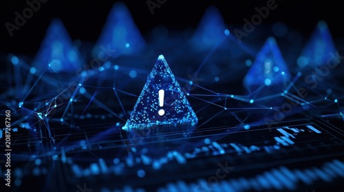 Holographic interface displaying risk management data and alerts