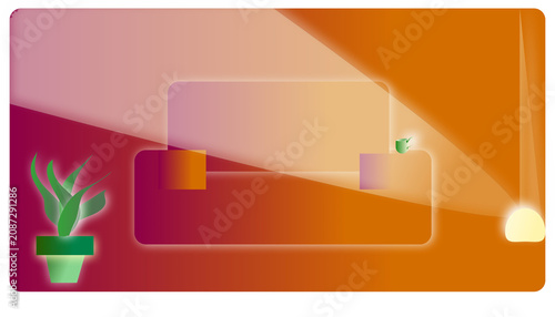 Fotografie modernist orange room