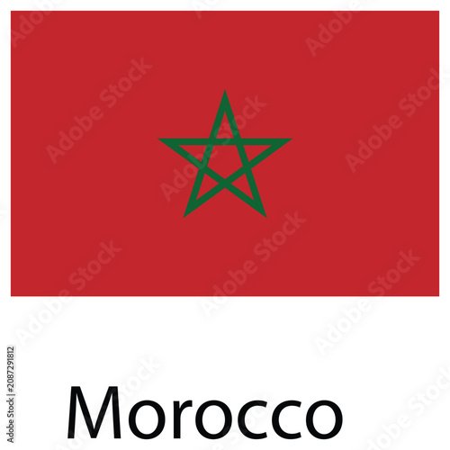 National flag of morocco featuring green five pointed star national moroccan pentagram official sovereignty patriotic vexillology identity isolated vertical horizontal