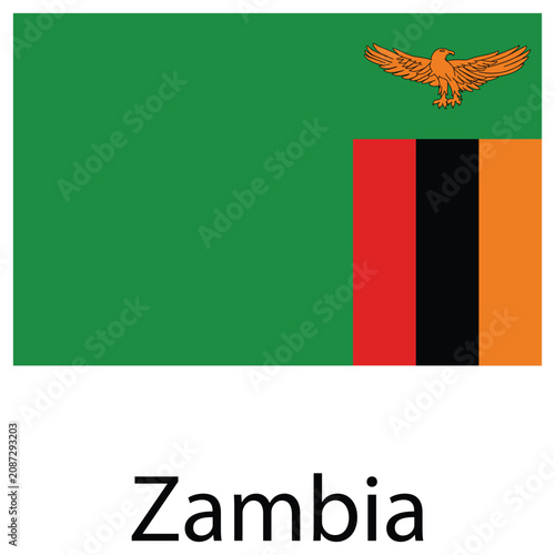 National flag of zambia a green background with a flying orange eagle and three vertical stripes national patriotic sovereignty government independence identity