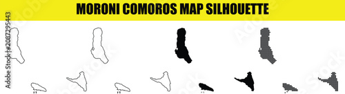 Photos Moroni comoros map silhouette set featuring different island shapes including grand comore moheli and anjouan variations