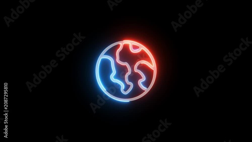 cartoon drawing of earth globe. globe spin on white blackboard background seamless endless loop animation.