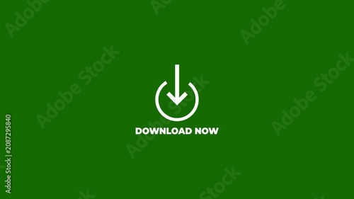 Minimal download link in description animation with green arrow and white text on black background for call to action.