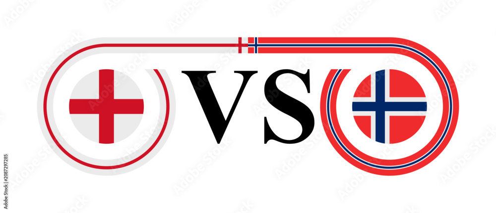 Obraz premium concept of sport between england vs norway. vector illustration isolated on white background